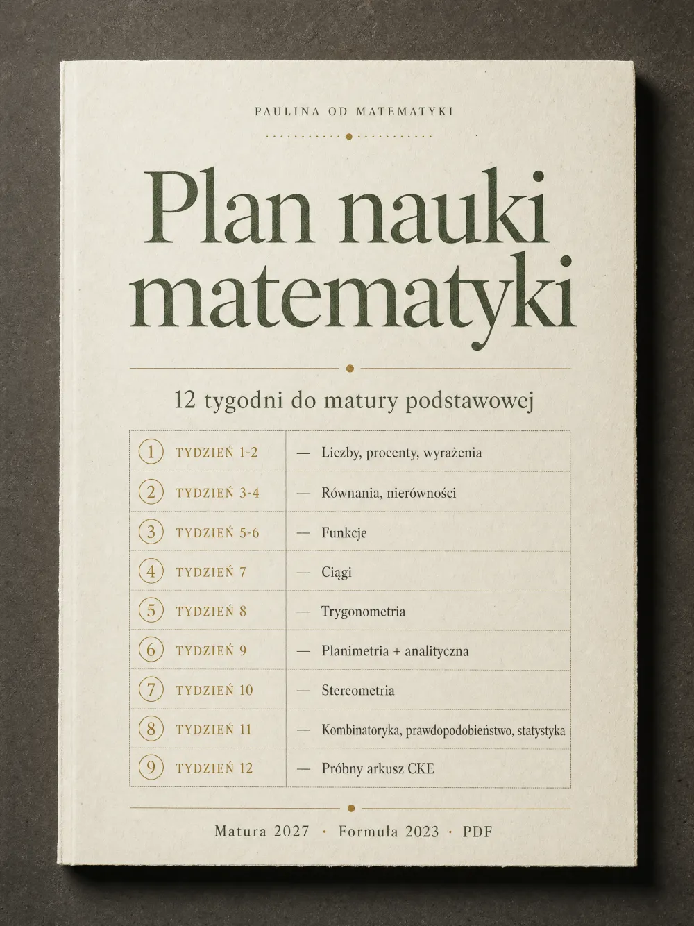 Podgląd planu nauki - Plan nauki do matury podstawowej
